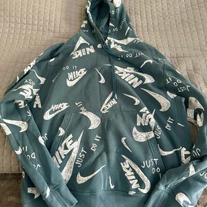 Nike Blue Hoodie with White Logo